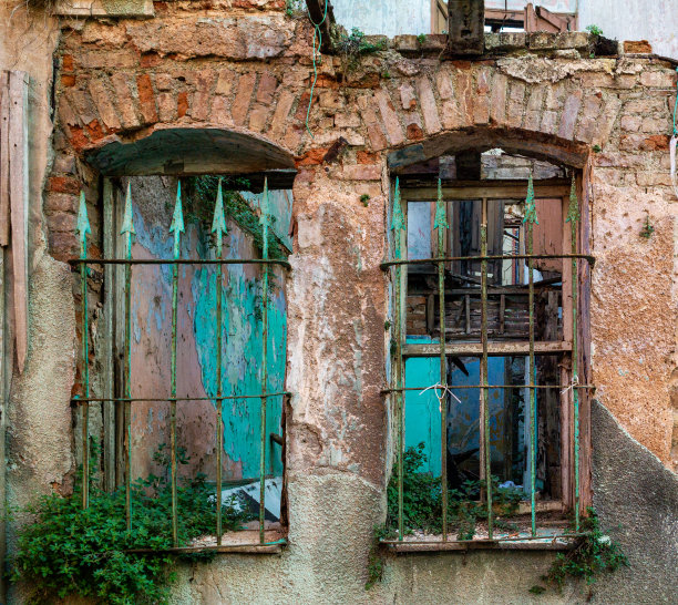 废弃的老房子,窗户图片下载