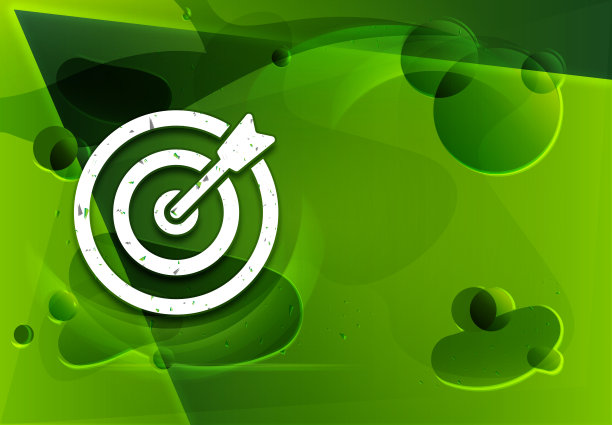 目标箭头图标玻璃时尚抽象绿色背景插图图片下载