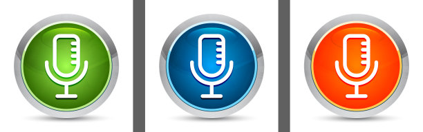 麦克风图标现代设计圆形按钮设置插图图片下载