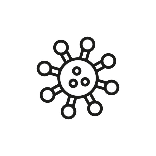简单的冠状病毒线条图标图片下载