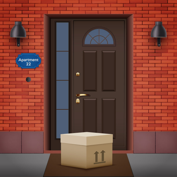 非接触式送货留在门口图片下载