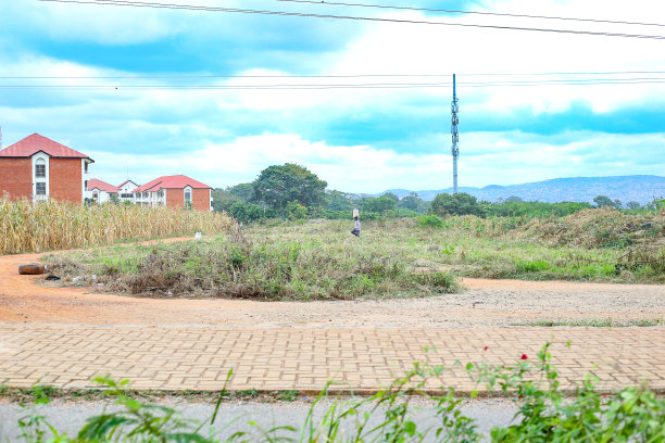 背靠天空的农场风景图片下载