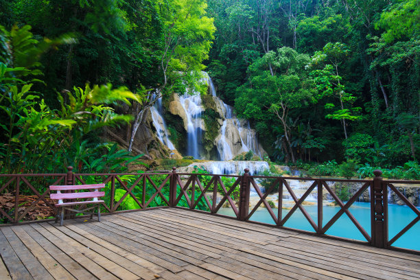 老挝美丽的达匡斯瀑布图片下载