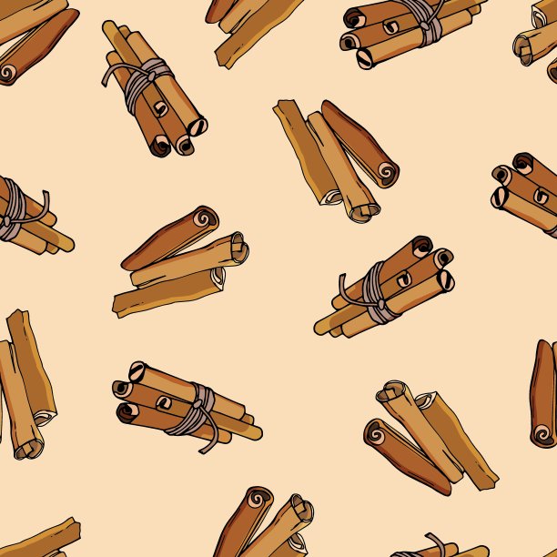 无缝模式的肉桂棒。图片下载