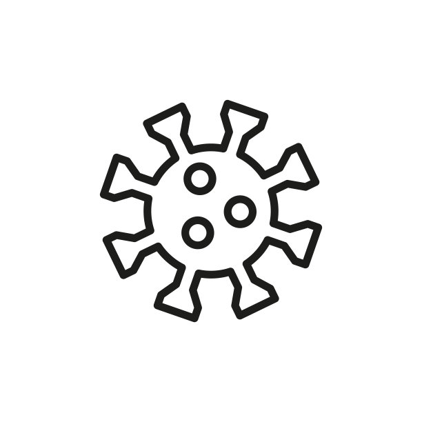 简单的冠状病毒线条图标图片下载