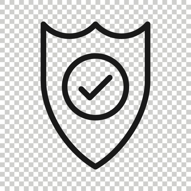 盾牌与检查标志图标在平面风格。保护白色孤立背景上的矢量插图。Checkmark guard业务概念。图片下载