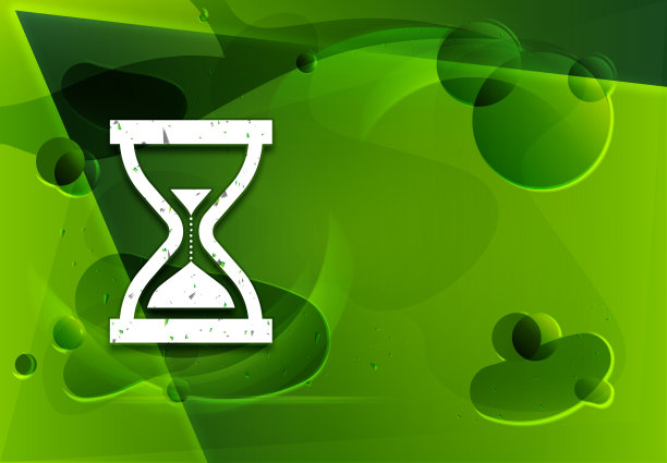 计时器沙漏图标玻璃时尚抽象绿色背景插图图片下载