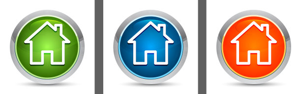 家图标现代设计圆形按钮设置插图图片下载