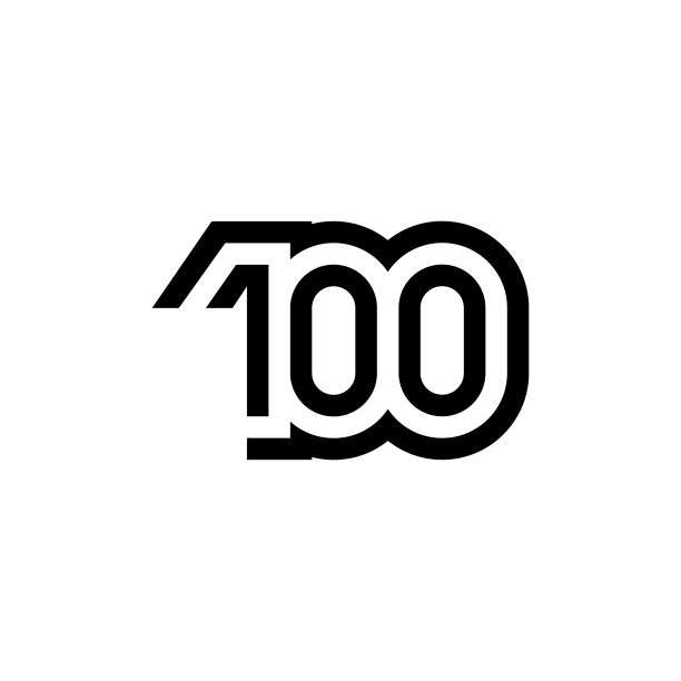 数字100矢量图标设计图片下载