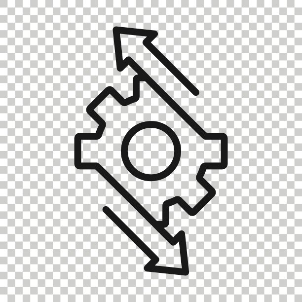 扁平样式的工作流图标。齿轮有效矢量插图上的白色孤立背景。流程组织业务概念。图片下载