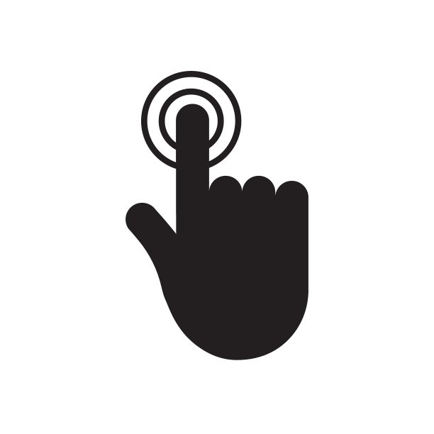 触摸屏.Hand。图标上的白色背景。向量图片下载