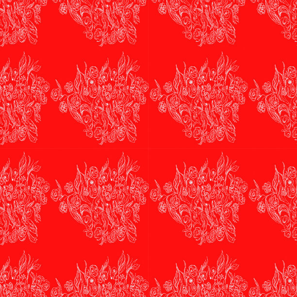 插图模式，在一个红色无缝背景上。图片下载