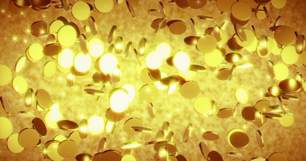 金色的硬币。商业和金融概念背景。三维渲染图片下载