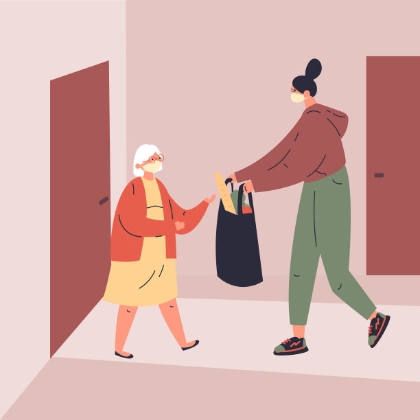 老年人对冠状病毒隔离的概念图片下载