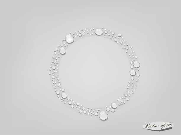 圆形透明水滴矢量图片下载