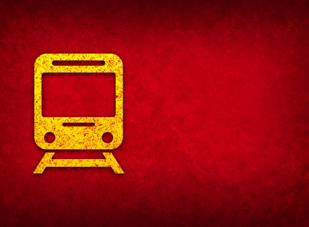 列车图标抽象红色背景插图图片下载
