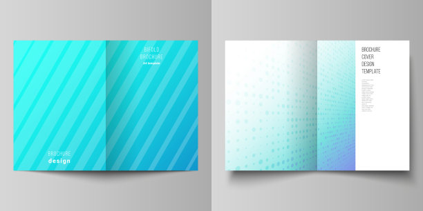 矢量布局的两个A4格式现代封面模型设计模板的双重小册子，杂志，传单，小册子，年度报告。抽象几何图案与彩色梯度业务背景图片下载