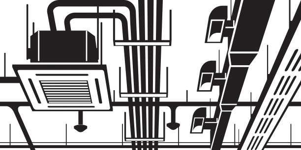 建筑物上悬挂的天花板装置图片下载