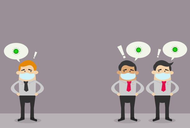 商人戴着面具认识人们，矢量，插画家图片下载