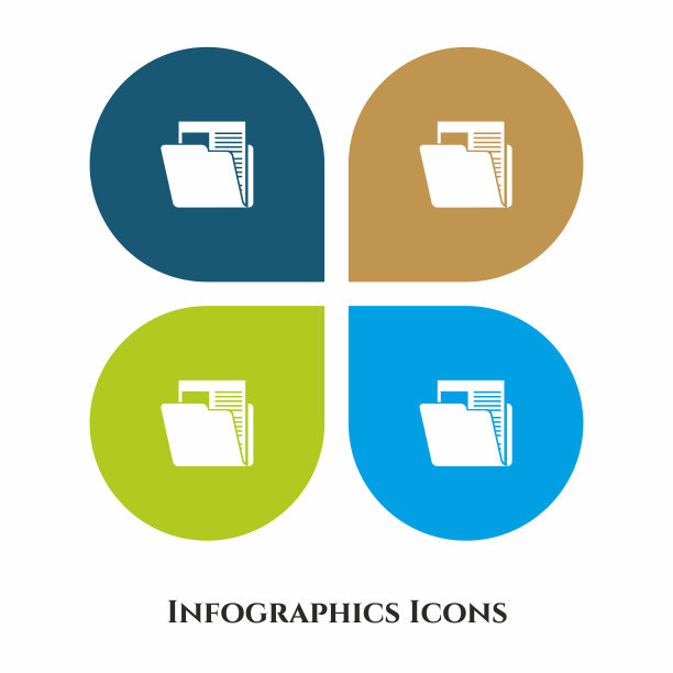 文件夹矢量插图图标的所有用途。隔离在4个不同的背景上。图片下载