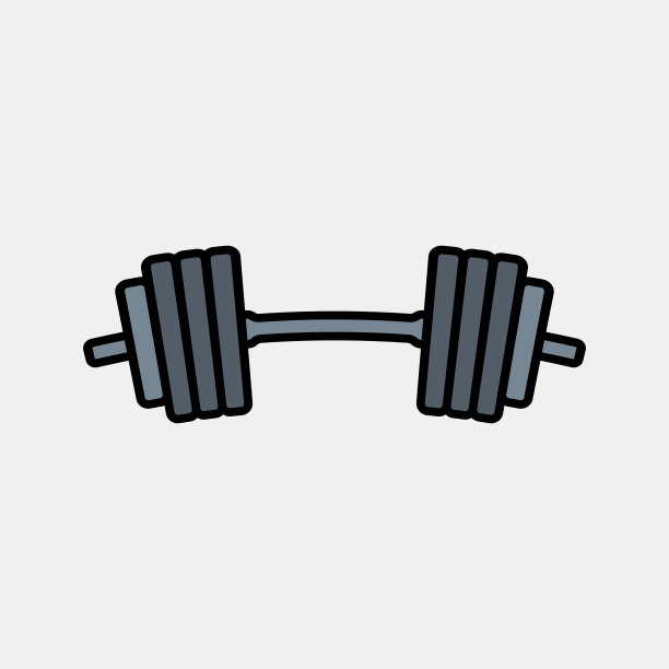 杠铃图标logo设计。重量训练器材符号。图片下载