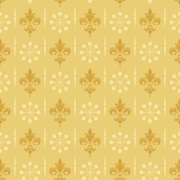 金色背景皇家壁纸，无缝图案在复古，矢量插图素材图片