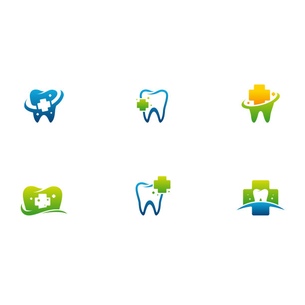 健康牙科标志设计概念矢量，牙科诊所标志模板设计图片下载