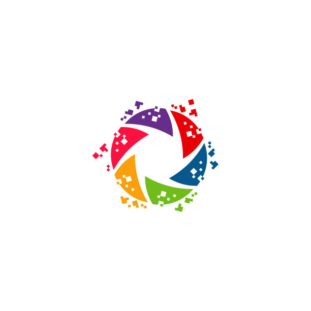 像素镜头标志设计概念向量，镜头技术标志模板图片下载