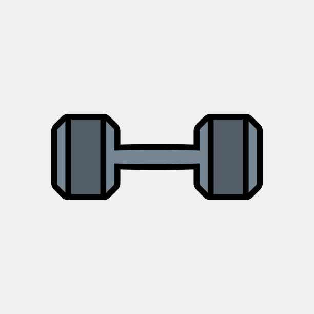 哑铃图标标志设计。重量训练器材符号。图片下载