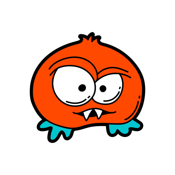 卡通怪兽插图。图片下载