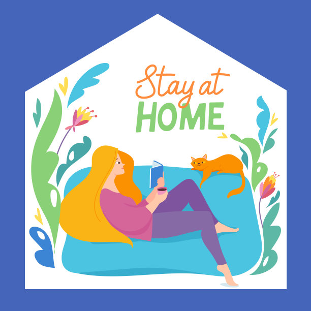 居家病媒检疫插图与一女子单独在家图片下载