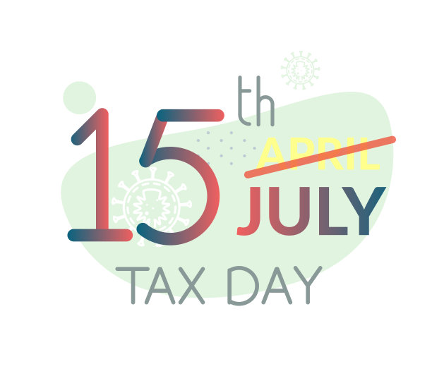 由于冠状病毒-图标，报税日期更新至7月15日图片下载