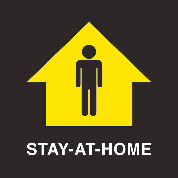 居家，COVID-19防护标志图片下载