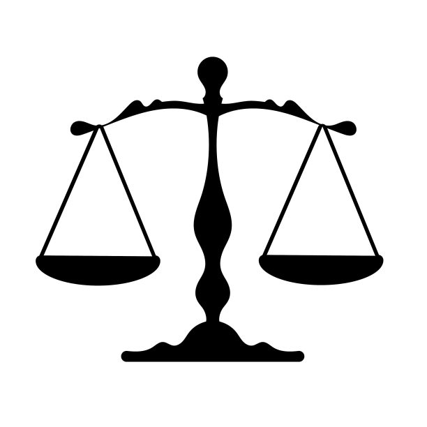 白色背景上的正义图标图片下载