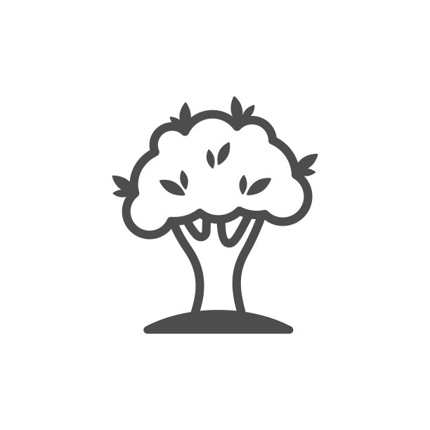 树轮廓矢量图标，自然简单的插图图片下载