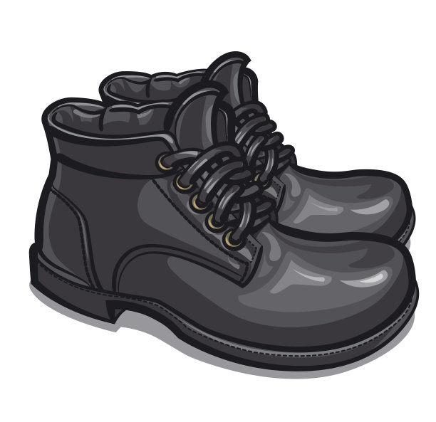 黑色冬季男靴素材图片