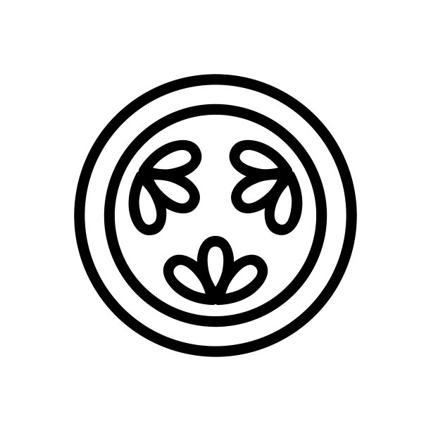 黄瓜切割图标矢量轮廓插图图片下载