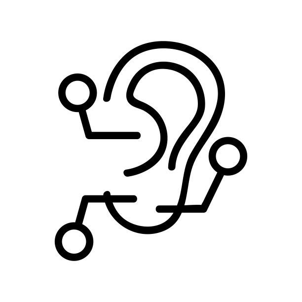 部分耳朵图标矢量轮廓插图图片下载