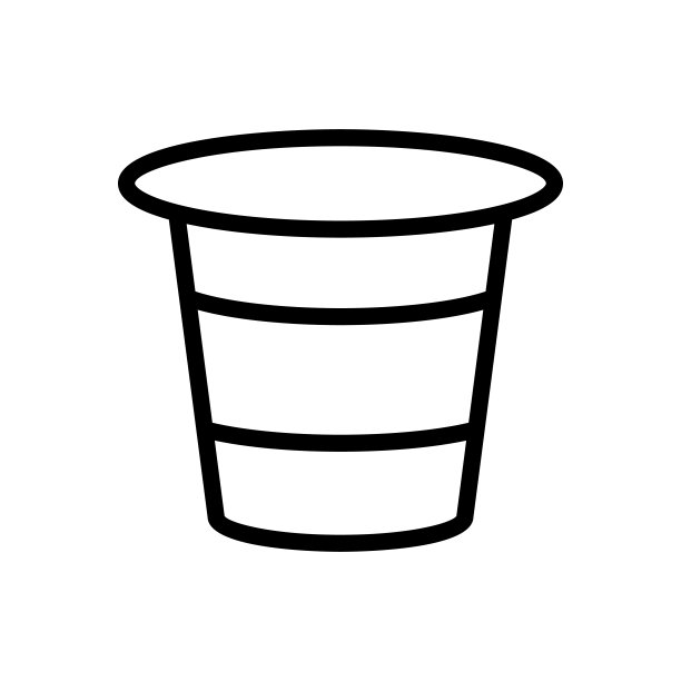 酸奶在杯的图标矢量大纲插图图片下载