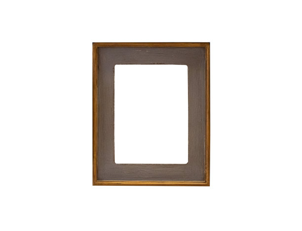 空白的复古木制照片相框孤立在白色的背景图片下载