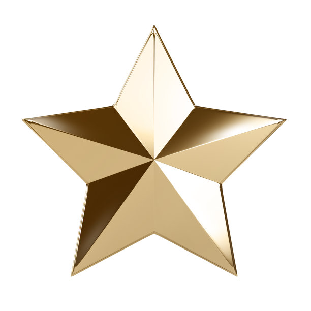 金色的星星孤立在白色上图片下载