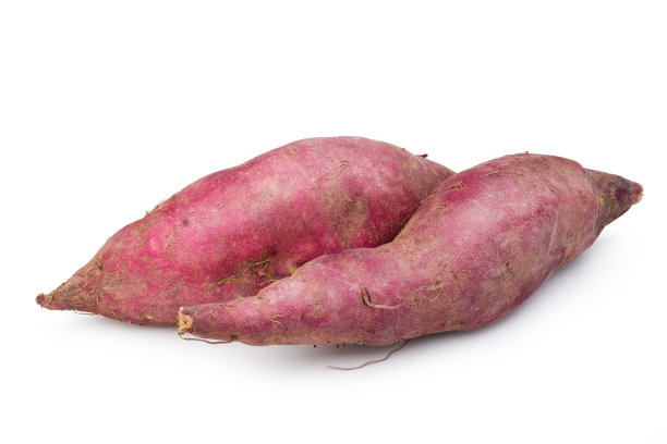 甘薯孤立在白色与修剪路径。图片下载