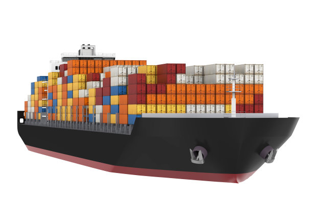 集装箱船孤立图片下载