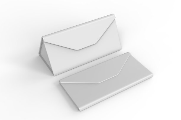 空白折叠三角磁性硬盒太阳镜品牌设计。3 d渲染插图。图片下载