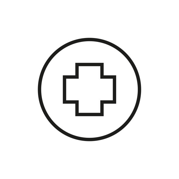 简单的医疗十字线条图标图片下载