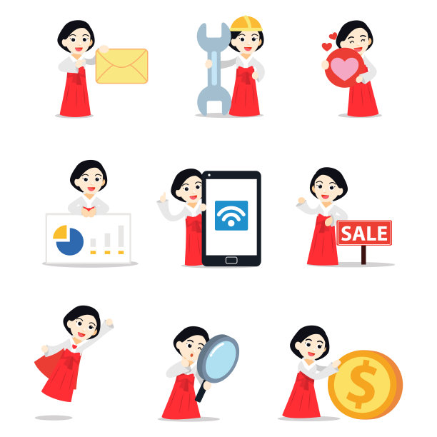 设定角色的女人穿着传统的Miko女祭司服装。图片下载