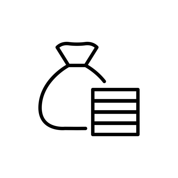 简单的钱袋线图标。图片下载