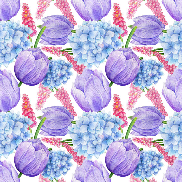 水彩无缝模式图片下载