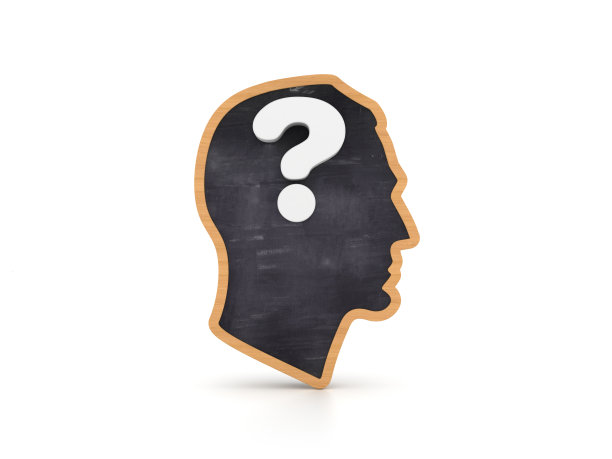 带问号的人头形状- 3D渲染图片下载