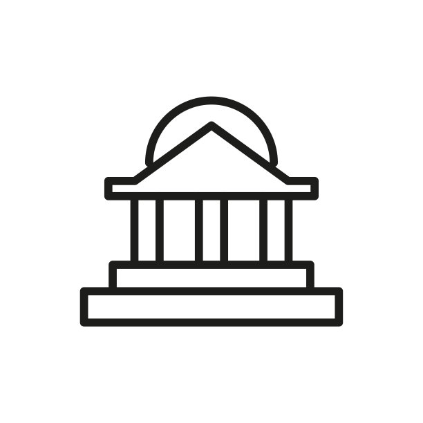 简单的银行线图标。图片下载